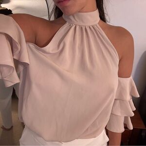 REVOLVE Cream Blouse Top